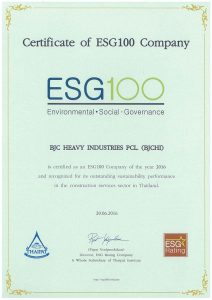 CERTIFICATE OF ESG100